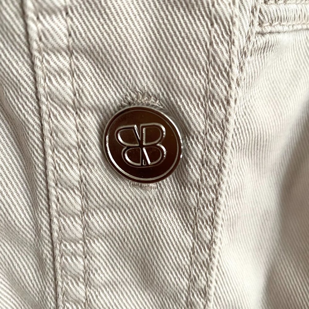 Beige Designer Jean Jacket - Picture 3 of 10